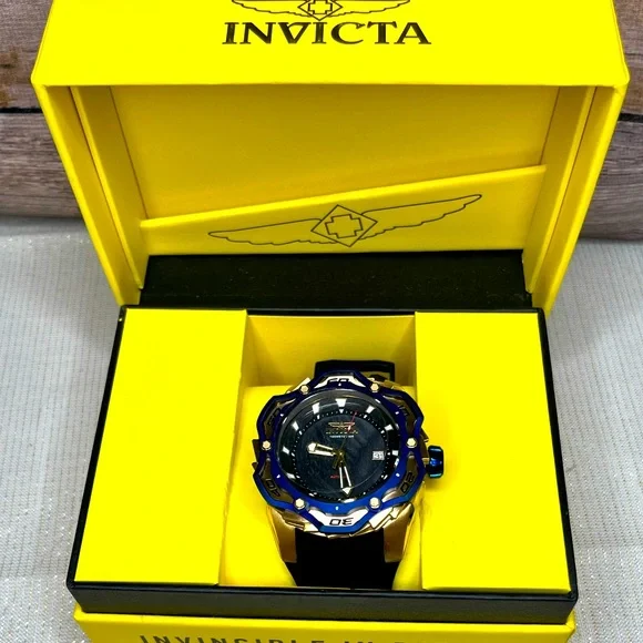 Invicta Ripsaw Men's Watch w/ Mother of Pearl Dial- Blue, Gold, Black NWT in Box - Picture 1 of 4